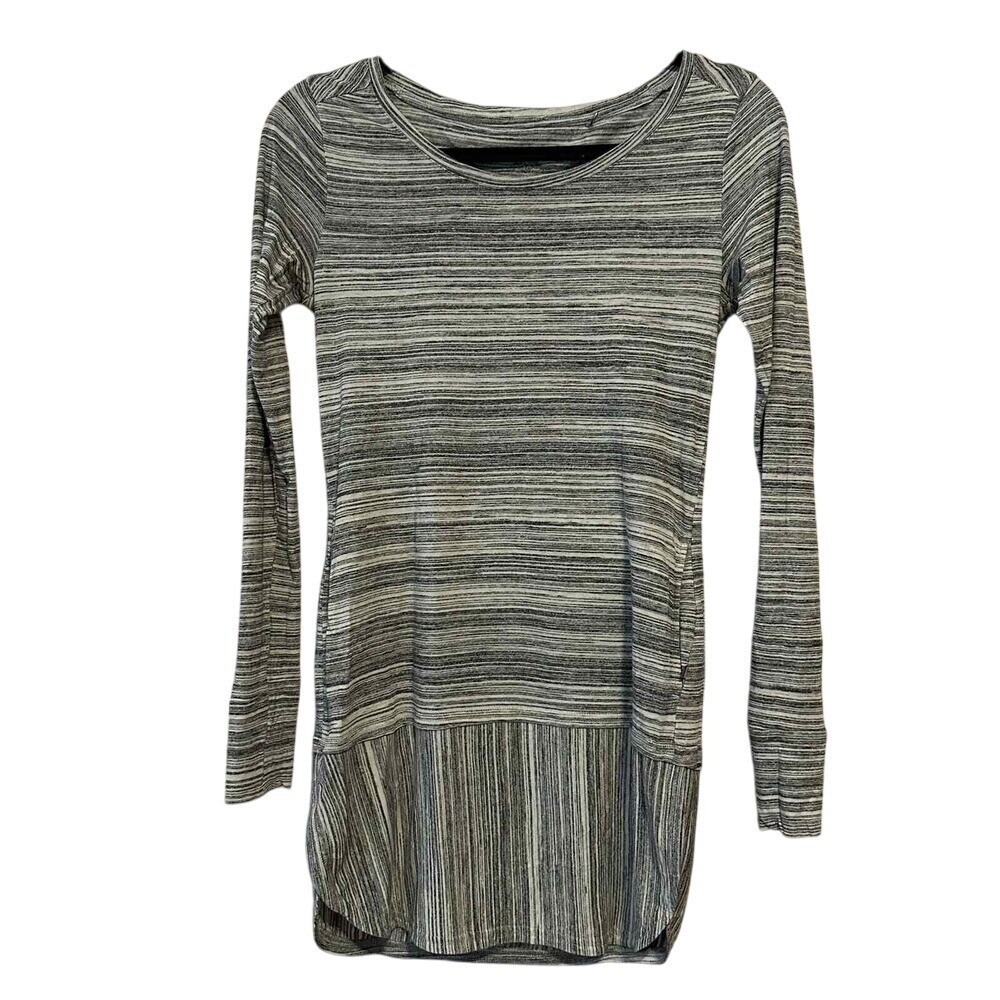 Toad&Co XS Tunic Top Gray Long Sleeve Space Dye Organic Cotton Pockets